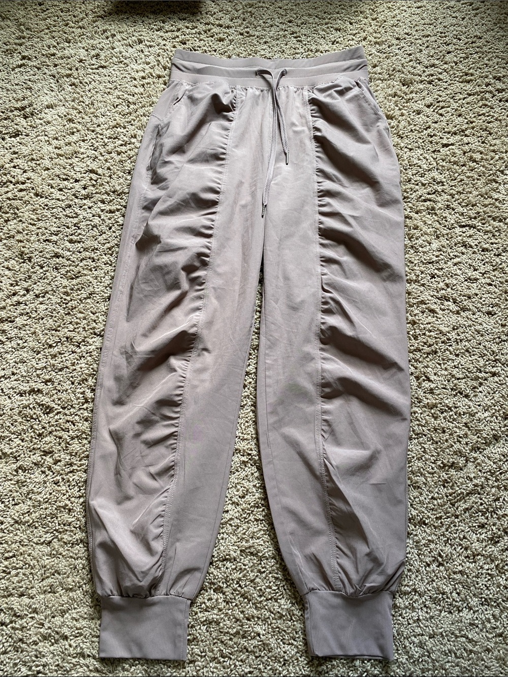 SHEIN Mauve Ruched Track Jogger Pants